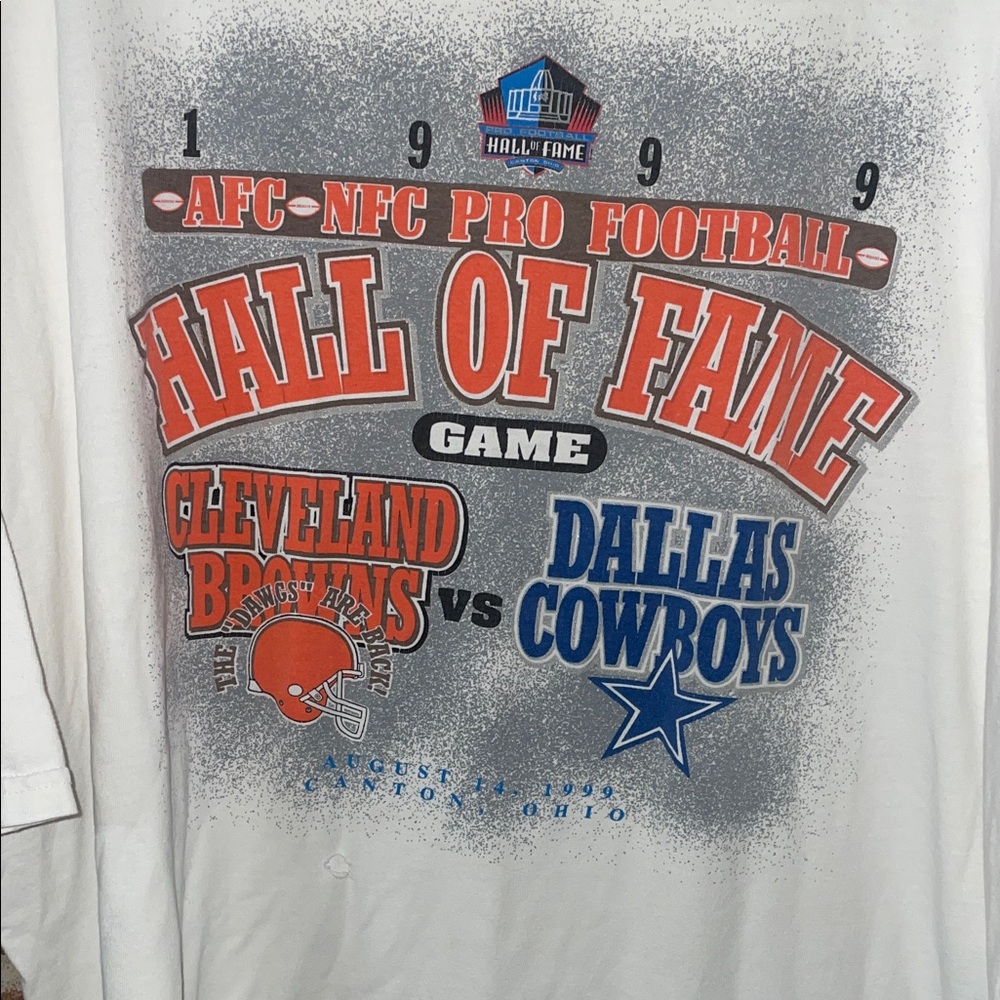 Starter NFL Hall of Fame T-Shirt, Browns vs Cowboys 1999